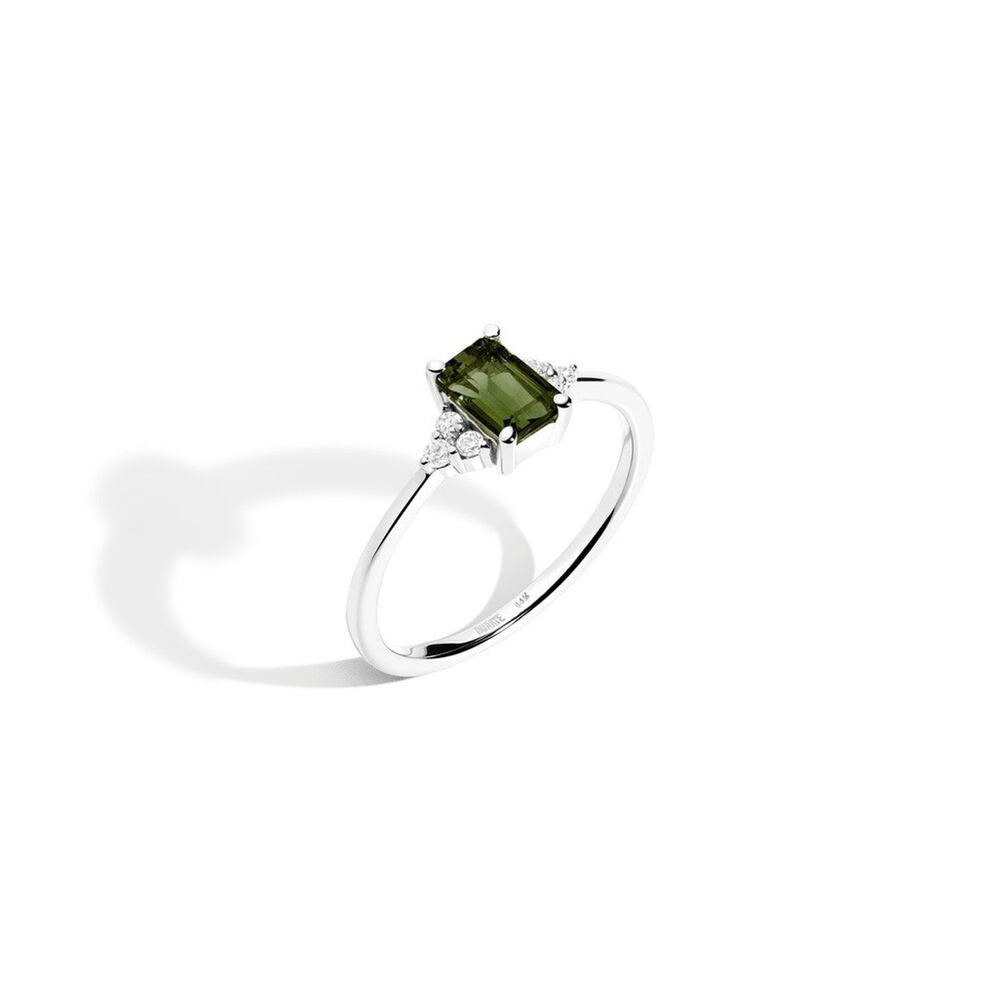 Aurate Vintage Emerald Cut Ring (Green Tourmaline) - 6 Yellow 18K